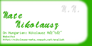 mate nikolausz business card